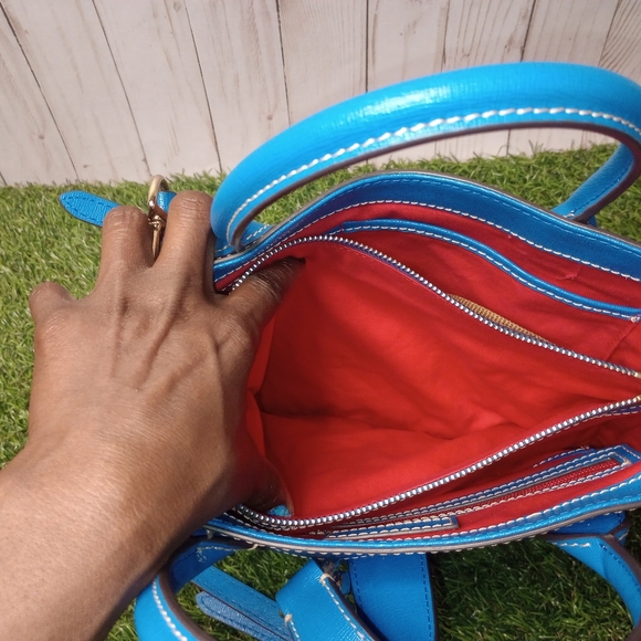 Bright Blue Dooney & Bourke Saffiano Leather Tote - Picture 15 of 17